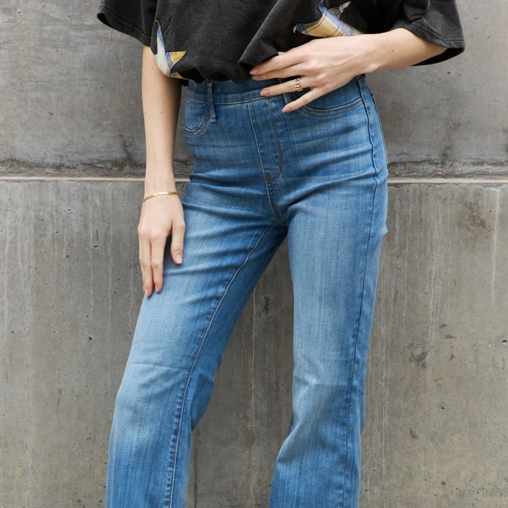 Judy Blue Lolita Full Size High Waist Pull On Slim Bootcut Jeans